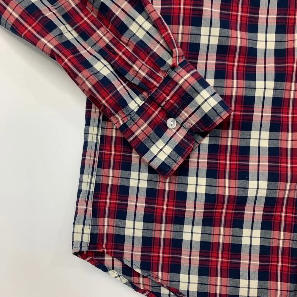 J Crew Flex Shirt Men S Small Multi Plaid Cotton Stretch Long Sleeve Button Down